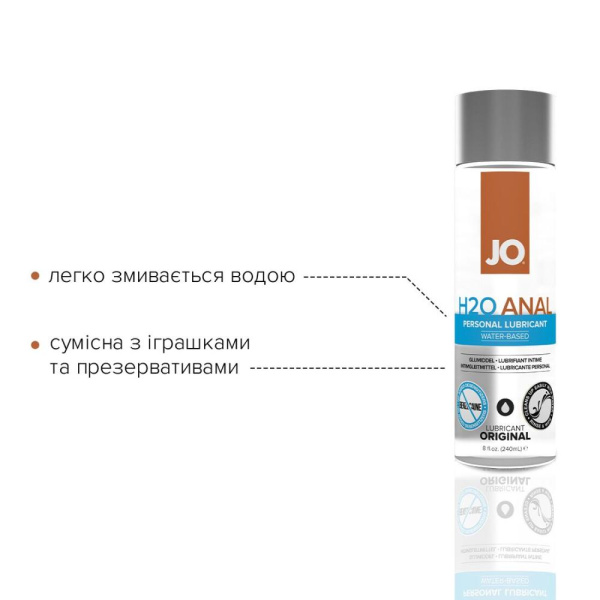 Анальна змазка System JO ANAL H2O — ORIGINAL (240 мл) на водній основі, рослинний гліцерин Анальна змазка System JO ANAL H2O — ORIGINAL (240 мл) на водній основі, рослинний гліцерин