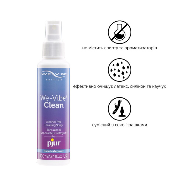 Антибактериальный спрей pjur We-Vibe Clean 100 мл без спирта и ароматизаторов Антибактериальный спрей pjur We-Vibe Clean 100 мл без спирта и ароматизаторов