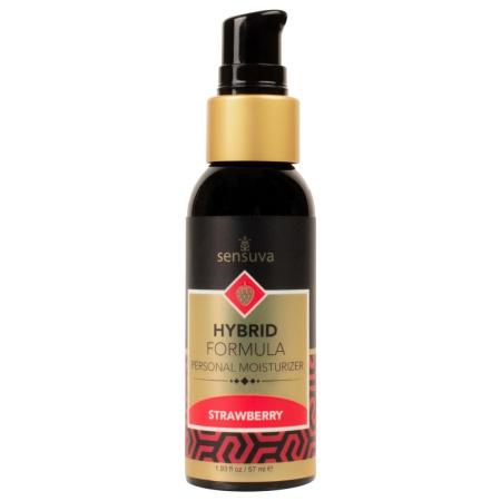 Змазка водно-силіконова Sensuva Hybrid Strawberry (57 мл) без цукру, можна для оральних пестощів Змазка водно-силіконова Sensuva Hybrid Strawberry (57 мл) без цукру, можна для оральних пестощів
