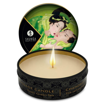 Массажная свеча Shunga Mini Massage Candle - Exotic Green Tea (30 мл) с афродизиаками Массажная свеча Shunga Mini Massage Candle - Exotic Green Tea (30 мл) с афродизиаками