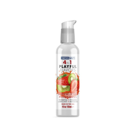 Лубрикант на водной основе Swiss Navy 4 in 1 Straw-Kiwi Pleasures 118 мл Лубрикант на водной основе Swiss Navy 4 in 1 Straw-Kiwi Pleasures 118 мл