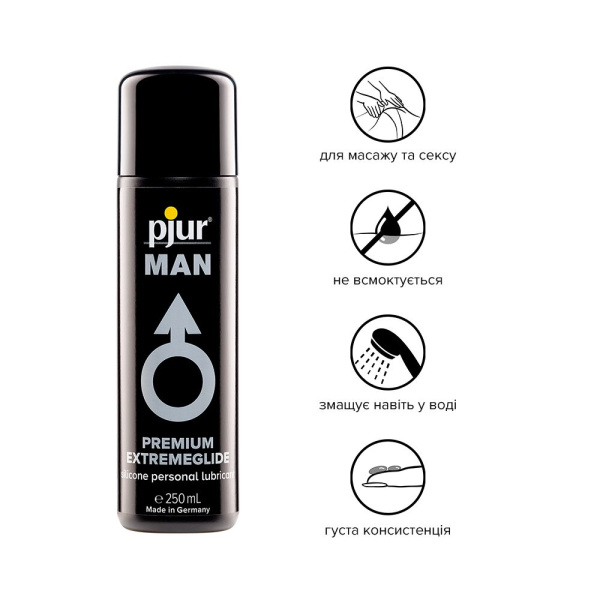 Густая силиконовая смазка pjur MAN Premium Extremeglide 250 мл с длительным эффектом, экономная Густая силиконовая смазка pjur MAN Premium Extremeglide 250 мл с длительным эффектом, экономная