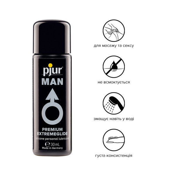 Густая силиконовая смазка pjur MAN Premium Extremeglide 30 мл с длительным эффектом, экономная Густая силиконовая смазка pjur MAN Premium Extremeglide 30 мл с длительным эффектом, экономная