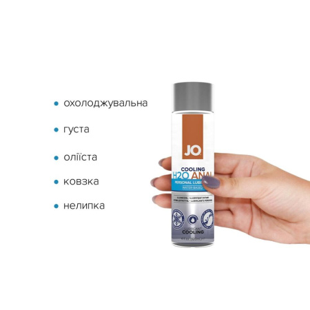 Анальная смазка System JO ANAL H2O - COOLING (120 мл) охлаждающая, на водной основе || Анальна змазка System JO ANAL H2O — COOLING (120 мл) охолоджувальна, на водній основі