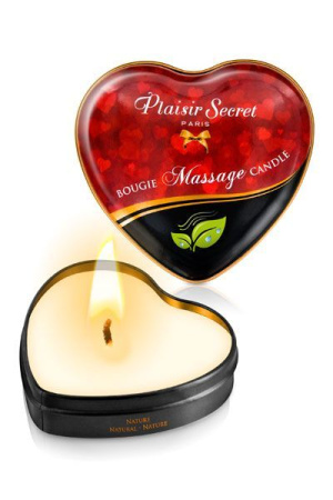 Массажная свеча сердечко Plaisirs Secrets Natural (35 мл) Массажная свеча сердечко Plaisirs Secrets Natural (35 мл)