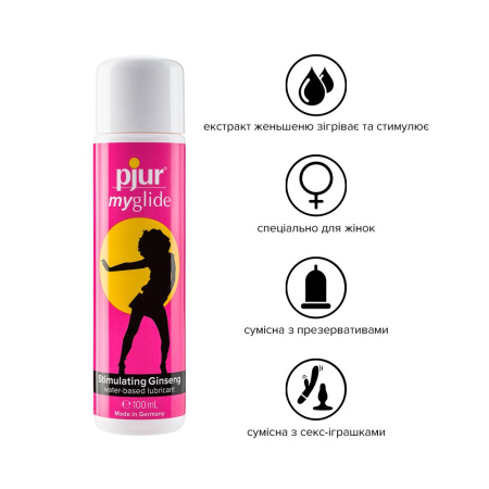 Возбуждающая смазка на водной основе pjur my glide 100 мл, с женьшенем, согревает || Збуджувальна змазка на водній основі pjur my glide 100 мл, із женьшенем, зігріває Возбуждающая смазка на водной основе pjur my glide 100 мл, с женьшенем, согревает || Збуджувальна змазка на водній основі pjur my glide 100 мл, із женьшенем, зігріває