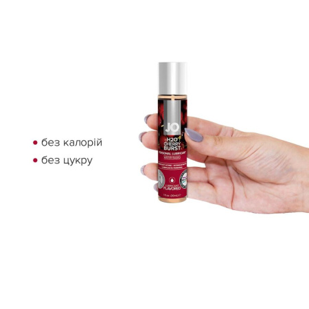 Смазка на водной основе System JO H2O — Cherry Burst (30 мл) без сахара, растительный глицерин || Змазка на водній основі System JO H2O — Cherry Burst (30 мл) без цукру, рослинний гліцерин