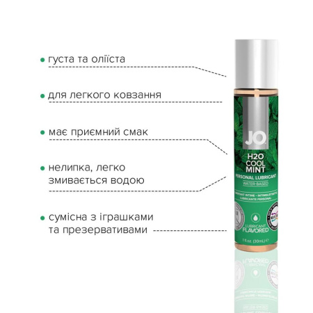 Смазка на водной основе System JO H2O — Cool Mint (30 мл) без сахара, растительный глицерин || Змазка на водній основі System JO H2O — Cool Mint (30 мл) без цукру, рослинний гліцерин Смазка на водной основе System JO H2O — Cool Mint (30 мл) без сахара, растительный глицерин || Змазка на водній основі System JO H2O — Cool Mint (30 мл) без цукру, рослинний гліцерин