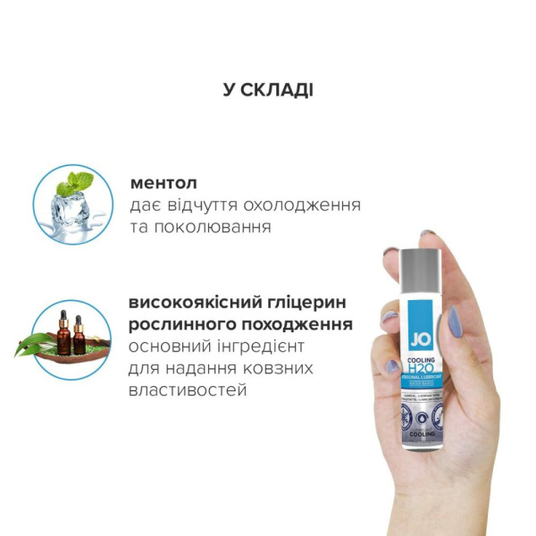 Охлаждающая смазка на водной основе System JO H2O COOLING (60 мл) с ментолом, растительный глицерин Охлаждающая смазка на водной основе System JO H2O COOLING (60 мл) с ментолом, растительный глицерин