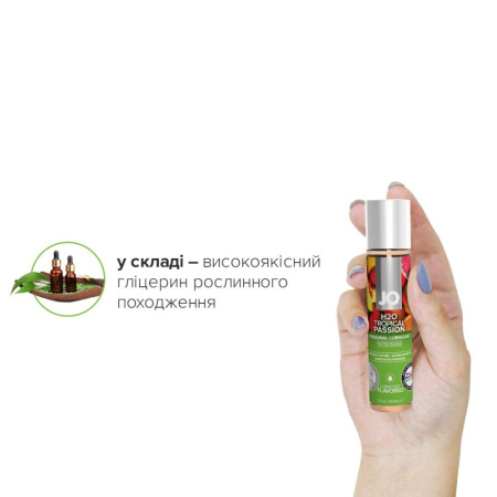 Смазка на водной основе System JO H2O — Tropical Passion (30 мл) без сахара, растительный глицерин || Змазка на водній основі System JO H2O — Tropical Passion (30 мл) без цукру, рослинний гліцерин