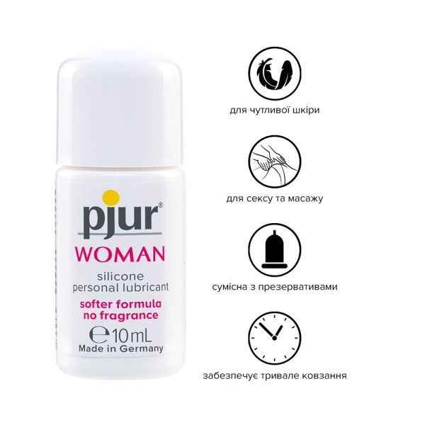 Смазка на силиконовой основе pjur Woman 10 мл, без ароматизаторов и консервантов специально для нее Смазка на силиконовой основе pjur Woman 10 мл, без ароматизаторов и консервантов специально для нее