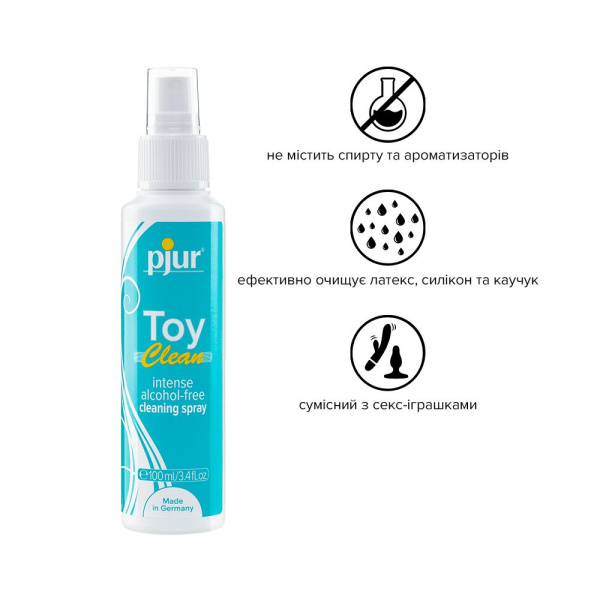Антибактериальный спрей для секс-игрушек pjur Toy Clean 100 мл без спирта, деликатный Антибактериальный спрей для секс-игрушек pjur Toy Clean 100 мл без спирта, деликатный